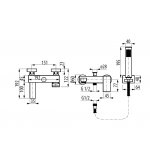 Graff Solar Bateria wannowo-natryskowa ścienna z zestawem prysznicowym Chrom EX-3776-LM31W