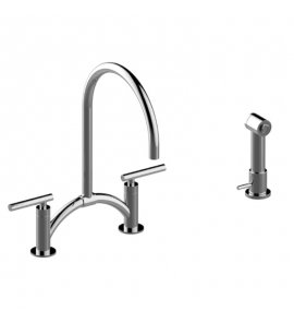 Graff Sospiro Bateria kuchenna nablatowa ze słuchawką Chrom E-4895-LM49