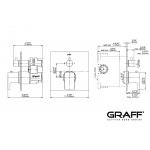 Graff Targa Bateria natryskowa termostatyczna z deszczownicą 250x250 mm i zestawem prysznicowym Chrom TAR02