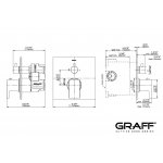 Graff Targa Bateria natryskowa termostatyczna z deszczownicą 250x250 mm i zestawem prysznicowym Chrom TAR03