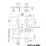 Graff Terra Bateria natryskowa termostatyczna 2-uchwytowa podtynkowa - element zewnętrzny Chrom E-8047H-LM46E0-T