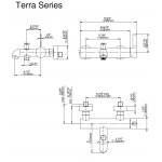 Graff Terra Bateria wannowo-natryskowa ścienna Chrom EX-6775-LM46X