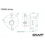 Graff Terra Zestaw natryskowy podtynkowy z deszczownicą Ø 252 mm z zestawem prysznicowym - element zewnętrzny Chrom TER01