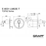 Graff Topaz Bateria natryskowa termostatyczna podtynkowa - element zewnętrzny Chrom E-8031-LM63E-T