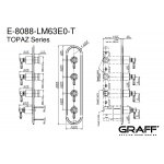 Graff Topaz Bateria prysznicowa termostatyczna 4-uchwytowa podtynkowa - element zewnętrzny Chrom E-8088-LM14E0-T