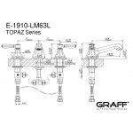 Graff Topaz Bateria umywalkowa 3-otworowa Chrom E-1910-LM63L