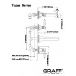 Graff Topaz Bateria umywalkowa 3-otworowa podtynkowa - element podtynkowy Chrom E-1930-LM14