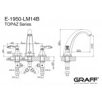 Graff Topaz Bateria wannowa 3-otworowa Chrom E-1950-LM14B