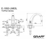 Graff Topaz Bateria wannowa 3-otworowa Chrom E-1950-LM63L