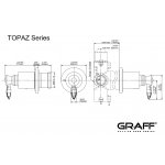 Graff Topaz Rozdzielacz 2-drożny podtynkowy - element zewnętrzny Chrom E-8038-LM14E1-T