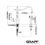 Graff Tuscany Bateria kuchenna jednootworowa z boczną słuchawką Chrom E-5237-LM7