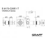Graff Vignola Bateria natryskowa 2-drożna podtynkowa - element zewnętrzny Chrom E-8173-C20E1-T