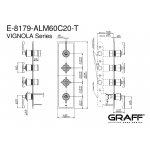 Graff Vignola Bateria natryskowa podtynkowa 4-uchwytowa - element zewnętrzny Chrom E-8179-C20E0-T