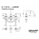 Graff Vignola Bateria umywalkowa 3-otworowa Chrom E-11610-R3-LM60B