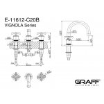 Graff Vignola Bateria umywalkowa 3-otworowa Chrom E-11612-R4-C20B