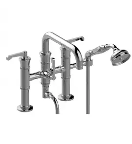 Graff Vignola Bateria wannowa nablatowa z zestawem prysznicowym Chrom E-11659-R4-LM60B