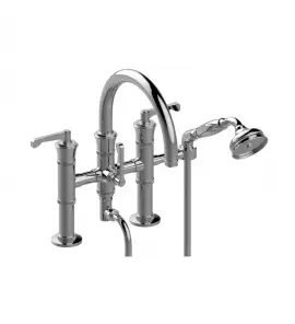 Graff Vignola Bateria wannowa nablatowa z zestawem prysznicowym Chrom E-11658-R4-LM60B