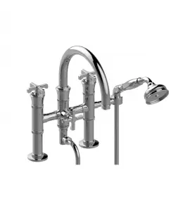 Graff Vignola Bateria wannowa nablatowa z zestawem prysznicowym Chrom E-11658-R4-C20B