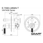 Graff Vintage Bateria natryskowa podtynkowa - element zewnętrzny  Chrom E-7095-LM56N-T