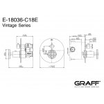Graff Vintage Bateria natryskowa termostatyczna podtynkowa 2-drożna - element zewnętrzny  Chrom E-18036-C18E-T