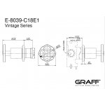Graff Vintage Bateria natryskowa podtynkowa 3-drożna - element zewnętrzny Chrom E-8039-C18E1-T