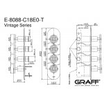 Graff Vintage Bateria natryskowa podtynkowa 4-uchwytowa - element zewnętrzny Chrom E-8088-C18E0-T