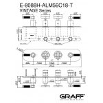 Graff Vintage Bateria natryskowa podtynkowa 4-uchwytowa - element zewnętrzny Chrom E-8088H-ALM56C18-T