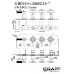 Graff Vintage Bateria natryskowa podtynkowa 4-uchwytowa - element zewnętrzny Chrom E-8088H-LM56C18-T