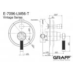 Graff Vintage Bateria natryskowa podtynkowa 2-drożna PROGRESSIVE - element zewnętrzny  Chrom E-7096-LM56-T