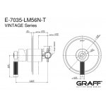Graff Vintage Bateria natryskowa podtynkowa - element zewnętrzny Chrom E-7035-LM56N-T