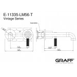 Graff Vintage Bateria umywalkowa 2-otworowa 190 mm podtynkowa - element zewnętrzny Chrom E-11335-LM56B-T