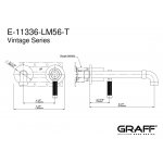 Graff Vintage Bateria umywalkowa 2-otworowa 235 mm podtynkowa PROGRESSIVE - element zewnętrzny Chrom E-11336-LM56B-T