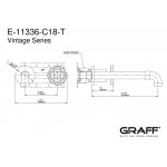Graff Vintage Bateria umywalkowa 2-otworowa 235 mm podtynkowa PROGRESSIVE - element zewnętrzny Chrom E-11336-C18B-T