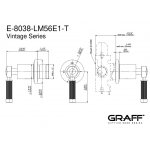 Graff Vintage Bateria natryskowa podtynkowa 2-drożna - element zewnętrzny Chrom E-8038-LM56E1-T