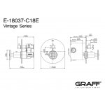 Graff Vintage Zawór termostatyczny 3-drożny podtynkowy - element zewnętrzny Chrom E-18037-C18E-T