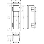 Hansgrohe XtraStoris Rock Wnęka ścienna na papier i szczotkę z drzwiczkami stal szlachetna szczotkowana 56062800 (K) W MAGAZYNIE !!!