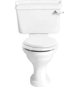 Heritage Dorchester Miska WC stojąca 41,9x36,5 cm ze spłuczką i deską wolnoopadającą biała DORCHESTERZESTAW W MAGAZYNIE !