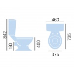 Heritage Victoria Spłuczka do kompaktu 46,5 cm biała PVEWC01F 