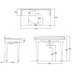 Hidra Ellade Konsola umywalkowa 112x63 cm Biała D30.001