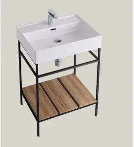 Hidra Faster Kiub Stelaż pod umywalkę 60 cm czarny/dąb rustykalny KSP60.110