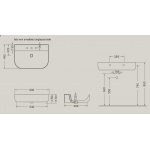 Hidra Gio Evolution Umywalka stawiana na blat/ścienna 60x49 cm Biały G15E.001