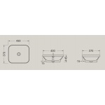 Hidra Gio Evolution Umywalka prostokątna stawiana na blat 43x37 cm Biały G143.001