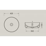 Hidra Gio Evolution Umywalka okrągła stawiana na blat 42 cm Ceppo di gre grey G42E.100