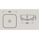 Hidra Gio Evolution Umywalka kwadratowa stawiana na blat 40 cm z korkiem klik-klak Brown matt G43E.096+P125.096 WYPRZEDAŻ EKSPOZYCJI!!