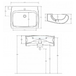 Hidra Hi-Line Umywalka ścienna 650x500 mm Biała HI19.001