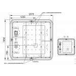 HOESCH Ergo+ Wanna akrylowa kwadratowa wolnostojąca z obudową szklaną w kolorze czarnym z dedykowanym systemem hydromasażu 207,5x195 cm biały/czarny 6444S.010305552