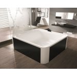 HOESCH Ergo+ Wanna akrylowa kwadratowa wolnostojąca z obudową szklaną w kolorze czarnym z dedykowanym systemem hydromasażu 207,5x195 cm biały/czarny 6444S.010305552