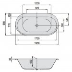 HOESCH Foster Wanna akrylowa owalna z systemem wodno-powietrznym hydromasażu Reviva II 190x98 cm biała 6476E