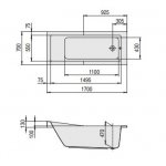 HOESCH Foster Wanna akrylowa prostokątna z systemem wodno-powietrznym hydromasażu Reviva II 170x70 cm biała 6646E