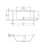 Hoesch Foster Wanna do zabudowy 190x90 cm biały 6697.010